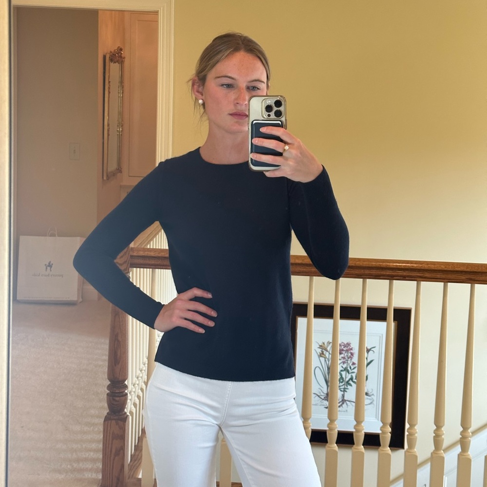 J. Crew 100% Cashmere Sweater (XXS, navy)